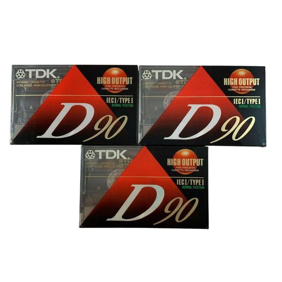 TDK D90 Low Noise High Output IECI/Type I Cassette Tape Blank Lot of 3 Japan - Picture 2 of 8